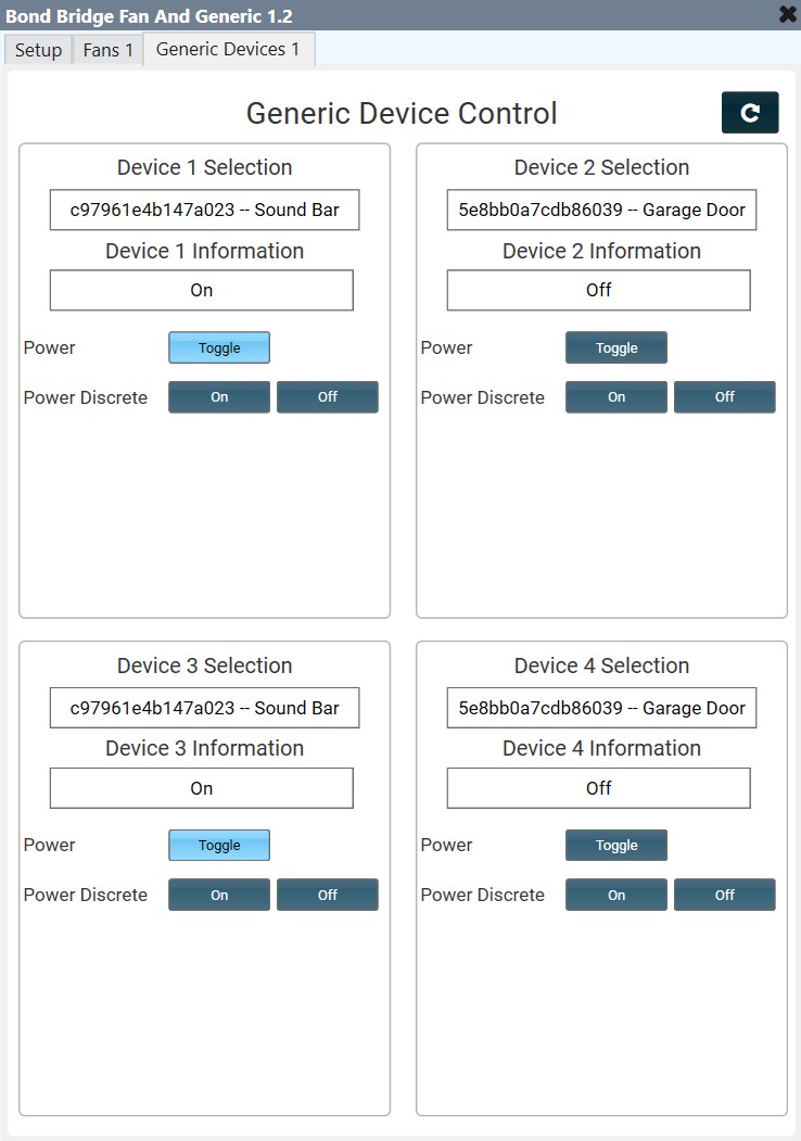 Generic device control interface