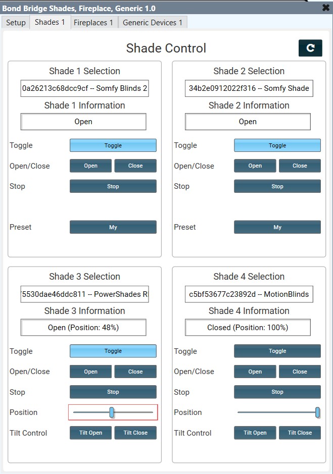 Shade control interface