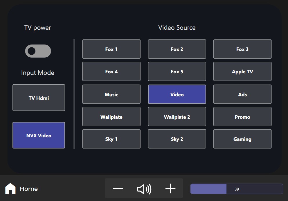 Crestron NVX plugin interface