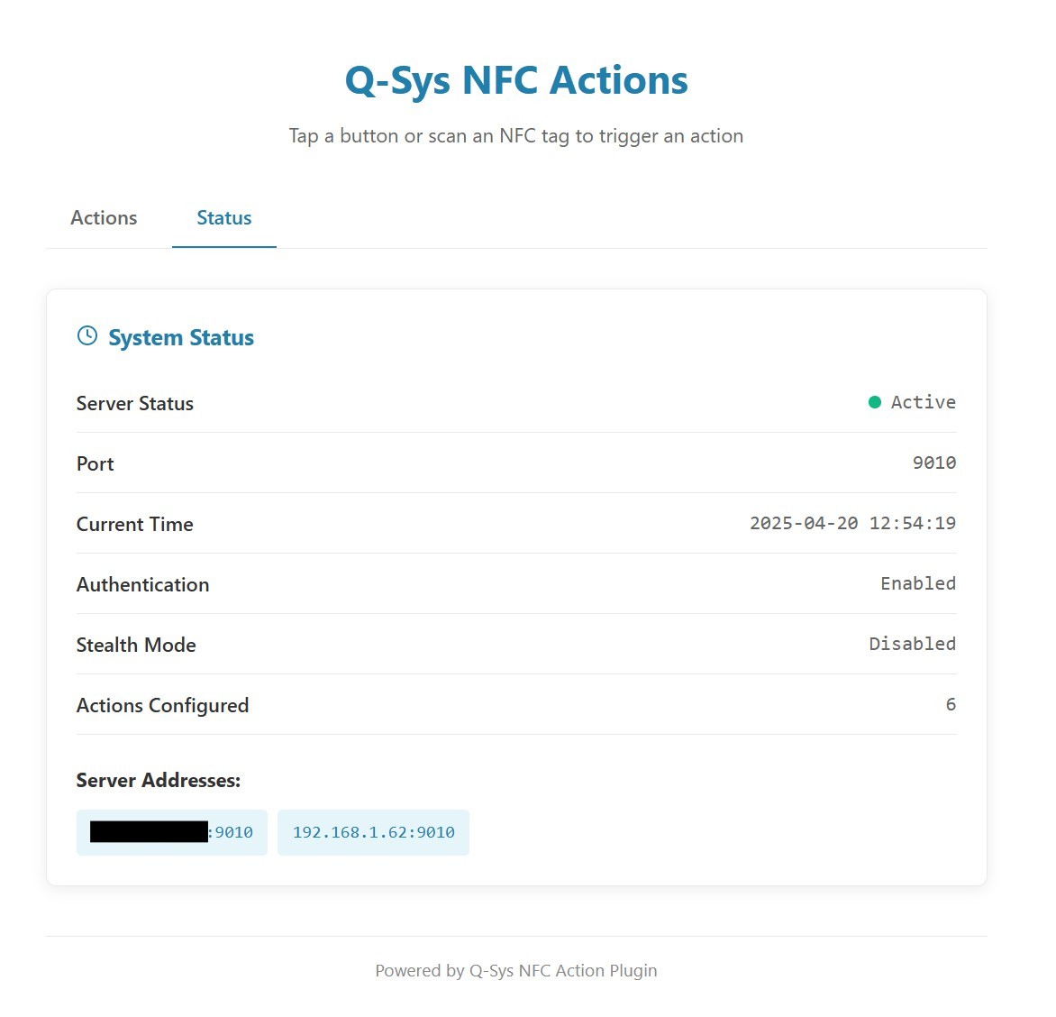 NFC and QR-Code plugin interface
