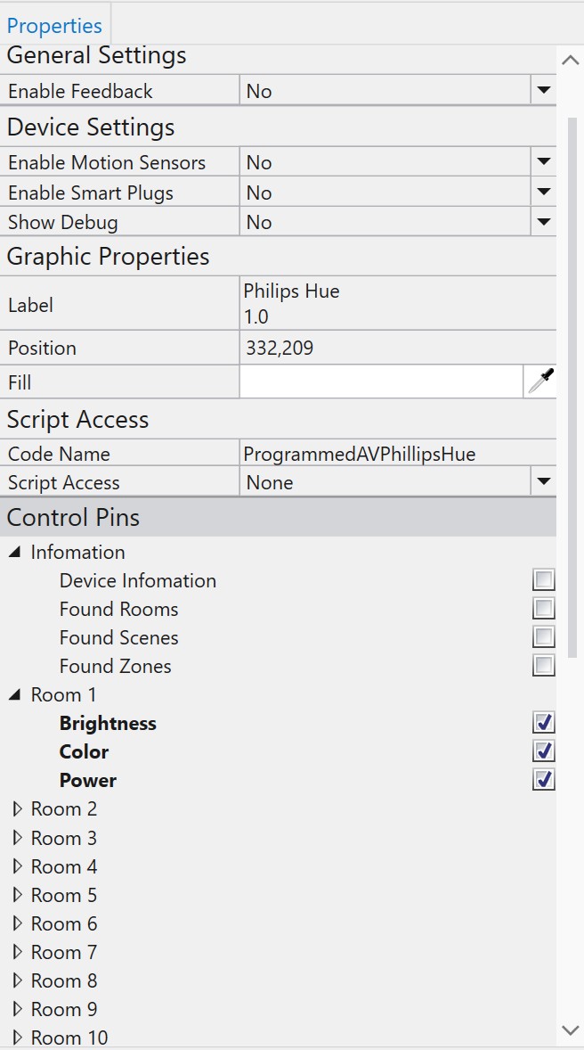 Philips Hue integration interface