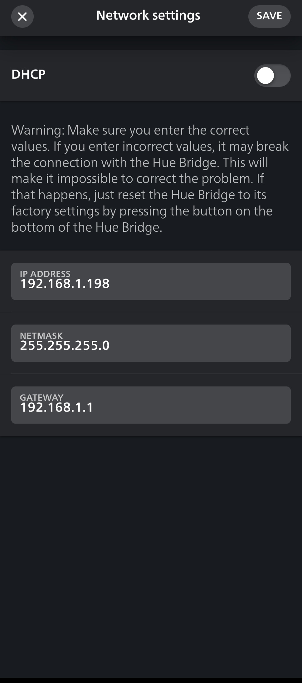 Philips Hue app integration