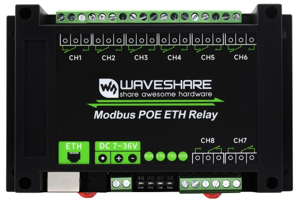 Waveshare Modbus PoE relay module