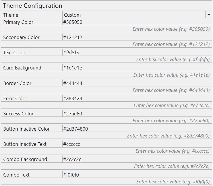 Custom theme creator