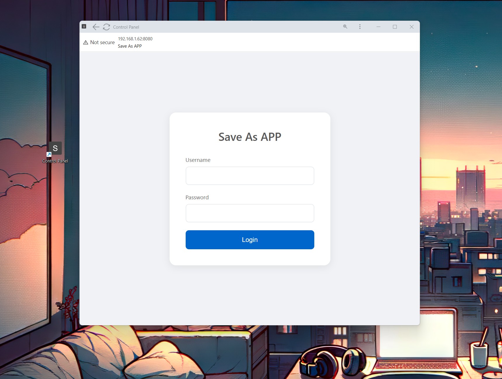 Progressive web app view